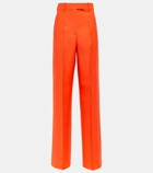 Valentino Wool and silk high-rise straight pants