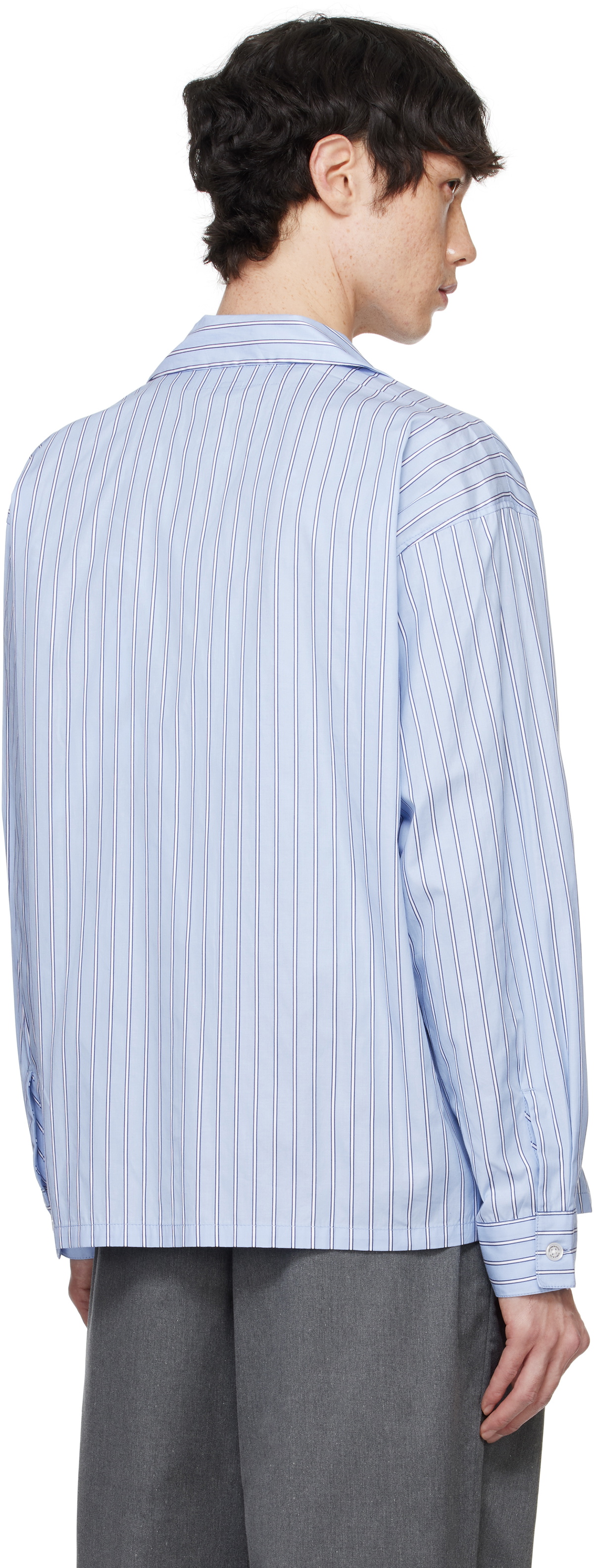 トップス NEIGHBORHOOD STRIPE WORK SHIRT LS Neighborhood Blue Stripe Work LS Shirt Neighborhood