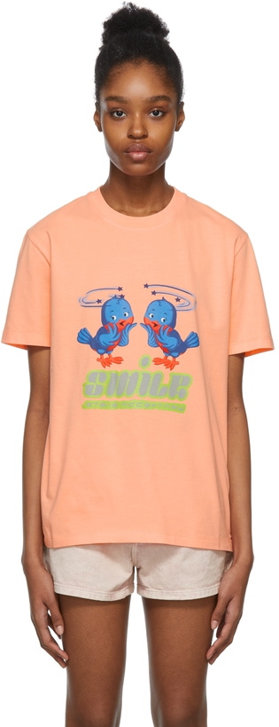 Photo: Stella McCartney Pink Y2K Kitsch Bird Print T-Shirt