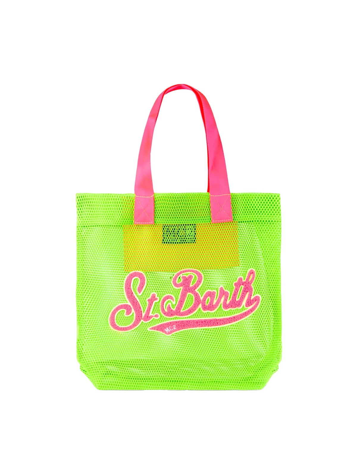 MC2 Saint Barth Mesh Green Shopper Bag With Front Terry Patch