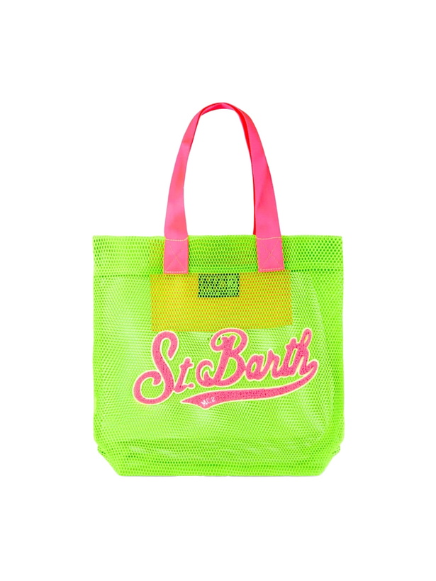 Photo: MC2 Saint Barth Mesh Green Shopper Bag With Front Terry Patch