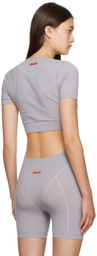 Heron Preston Gray Cropped Sport Top