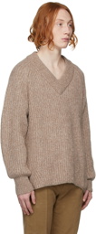 Séfr Taupe Teta V-Neck Sweater