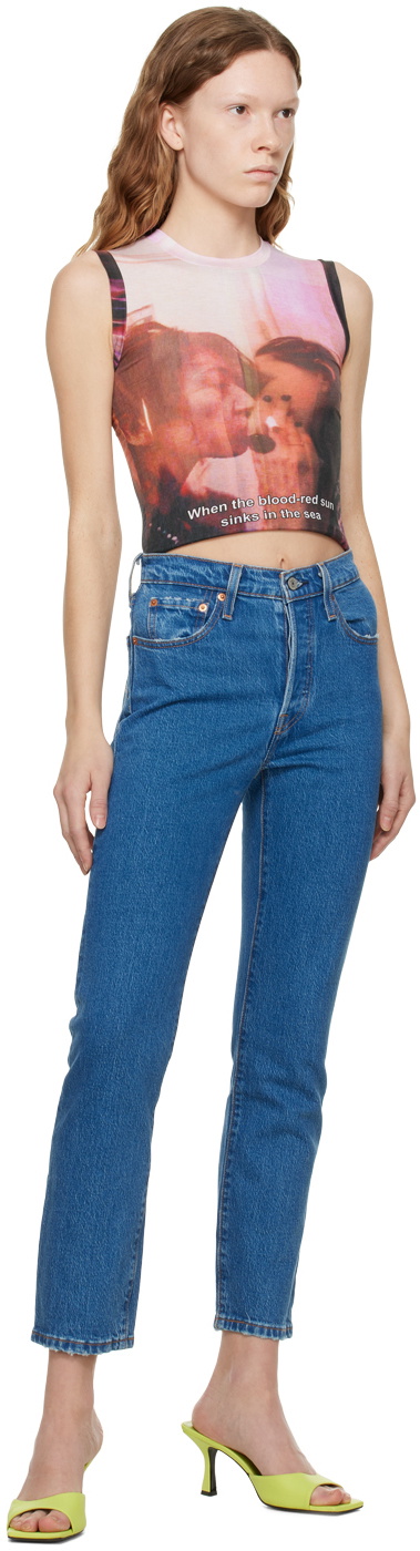 Levi's Blue 501 Original Cropped Jeans Levi's Red