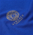 Versace - Slim-Fit Logo-Print Stretch-Cotton Jersey T-Shirt - Blue