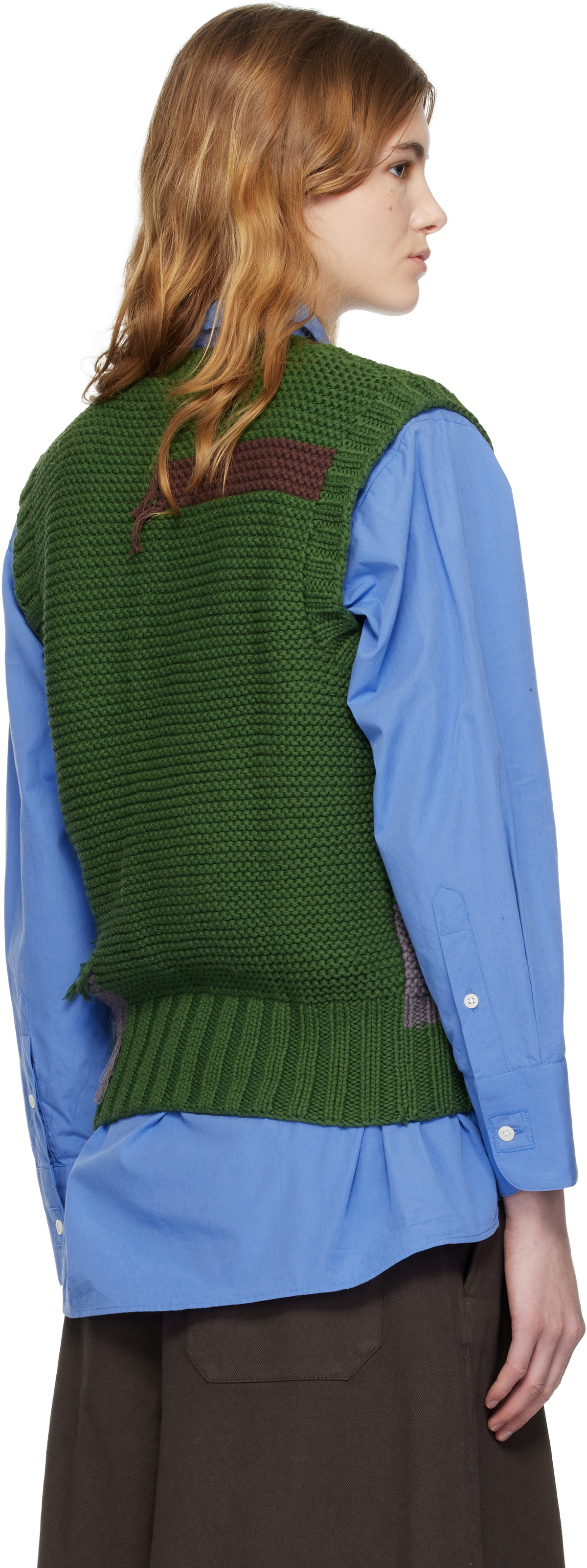 YMC Green Heidi Sweater Vest