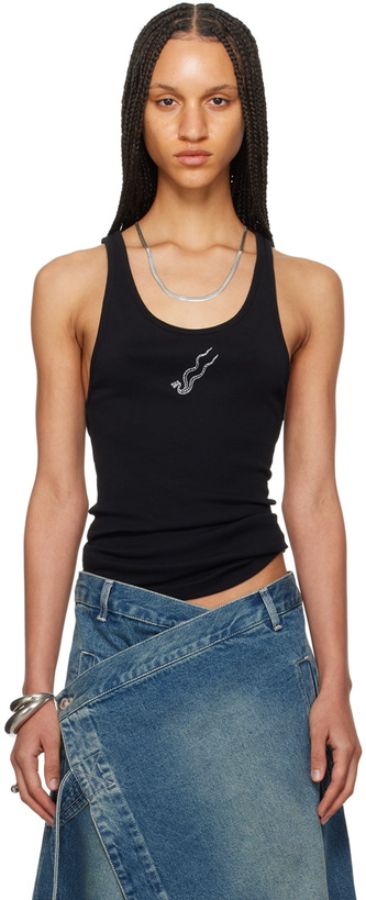 Photo: LU'U DAN Black Embroidered Tank Top