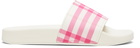 Burberry Off-White & Pink Check Slides