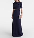 Safiyaa Stephanie embellished draped crêpe gown