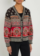 Farm Rio Ainika Groove Patterned Cotton Cardigan Multicoloured