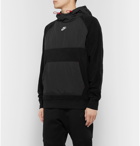 Nike - Shell-Panelled Fleece Hoodie - Black