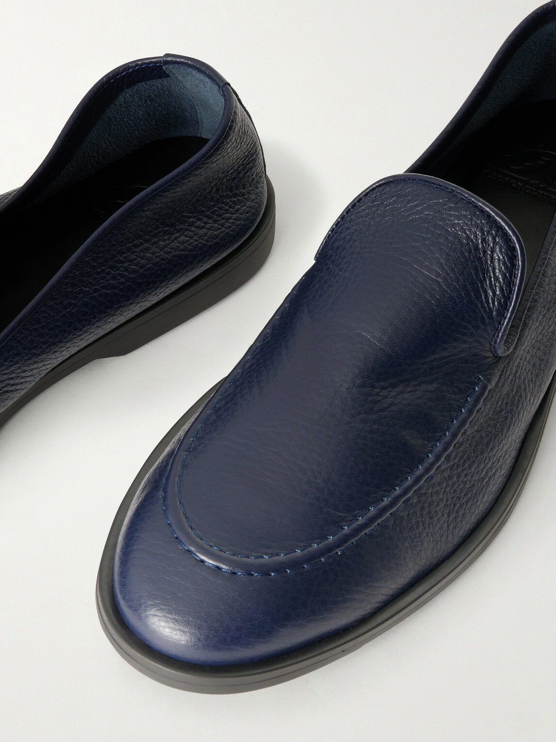 George Cleverley - Cornwall Full-Grain Deerskin Loafers - Blue