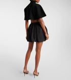 Alaïa High-rise cotton-blend miniskirt
