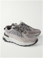 Moncler - Lite Runner Leather and Mesh Sneakers - Gray