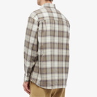 Auralee Men's Superlight Wool Check Shirt in Light Brown Check