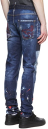 Dsquared2 Blue Splatter Wash Jeans