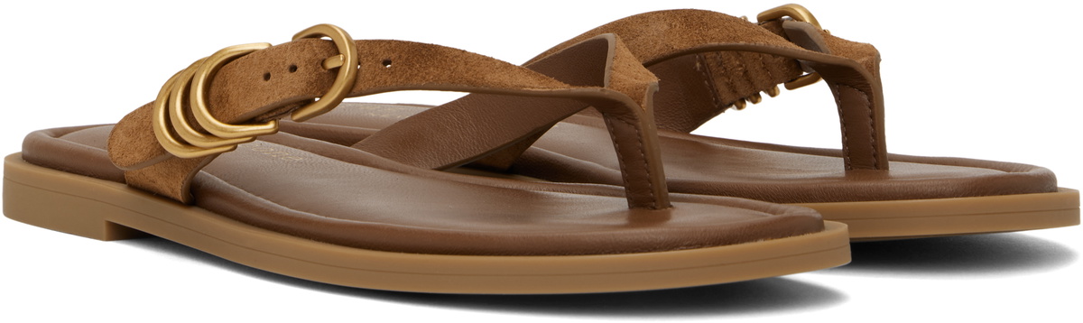 rag & bone Brown Gia Italian Suede Thong Sandals