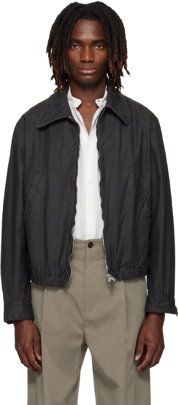 Photo: YOKE Black Coating Cotton Drizzler Jacket