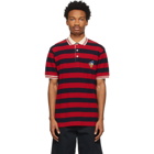 Gucci Red and Navy Disney Edition Striped Donald Duck Polo