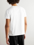 Valentino - Rockstud Embellished Cotton-Jersey T-Shirt - White