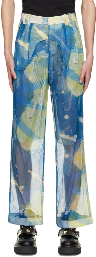 Photo: Charles Jeffrey Loverboy Blue & Green Stanley Trousers