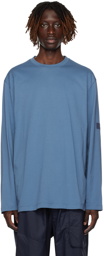 Y-3 Blue Loose-Fit Long Sleeve T-Shirt
