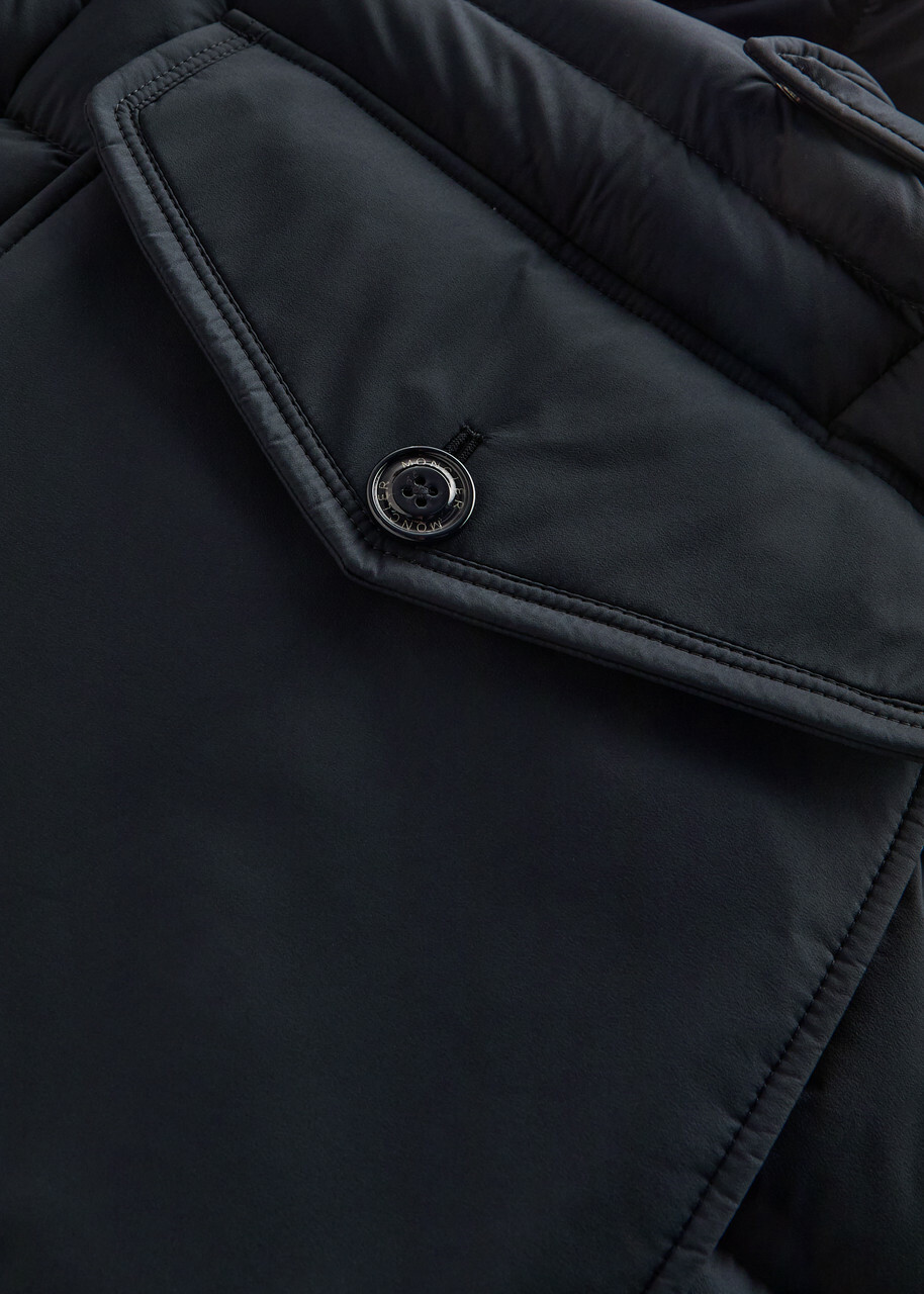 Moncler Clunye Hooded Quilted Nylon Parka Navy