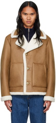 A.P.C. Tan Fin Faux-Shearling Jacket