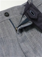 Dunhill - Straight-Leg Wool, Cashmere, Silk and Linen-Blend Herringbone Trousers - Gray
