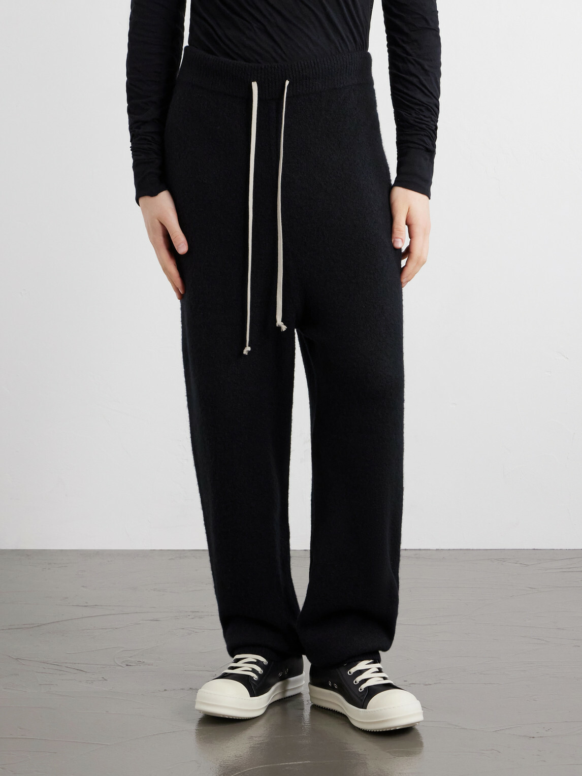 Rick Owens - Straight-Leg Knitted Cashmere-Blend Sweatpants - Black