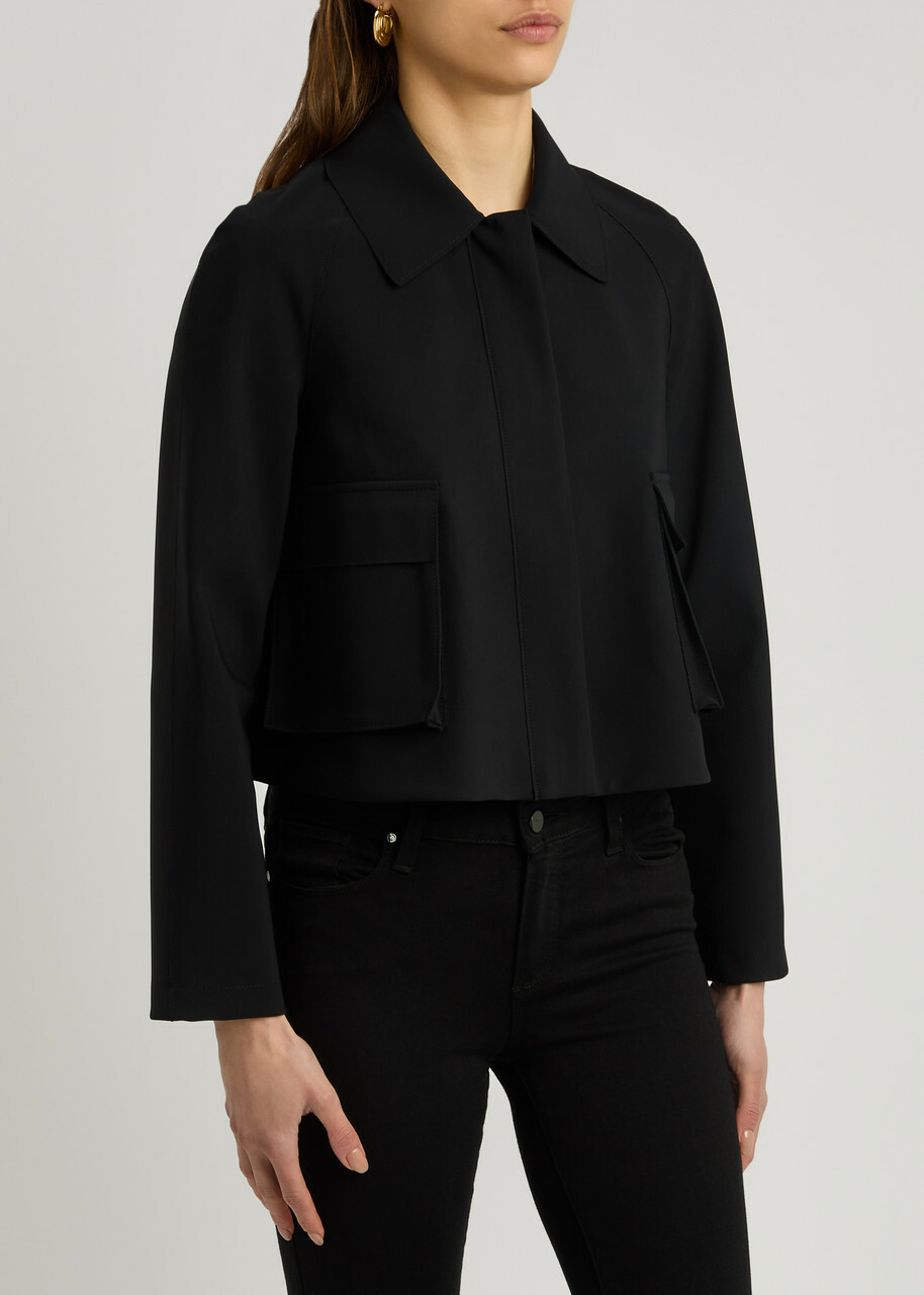 Harris Wharf London Cropped Scuba Jacket Black