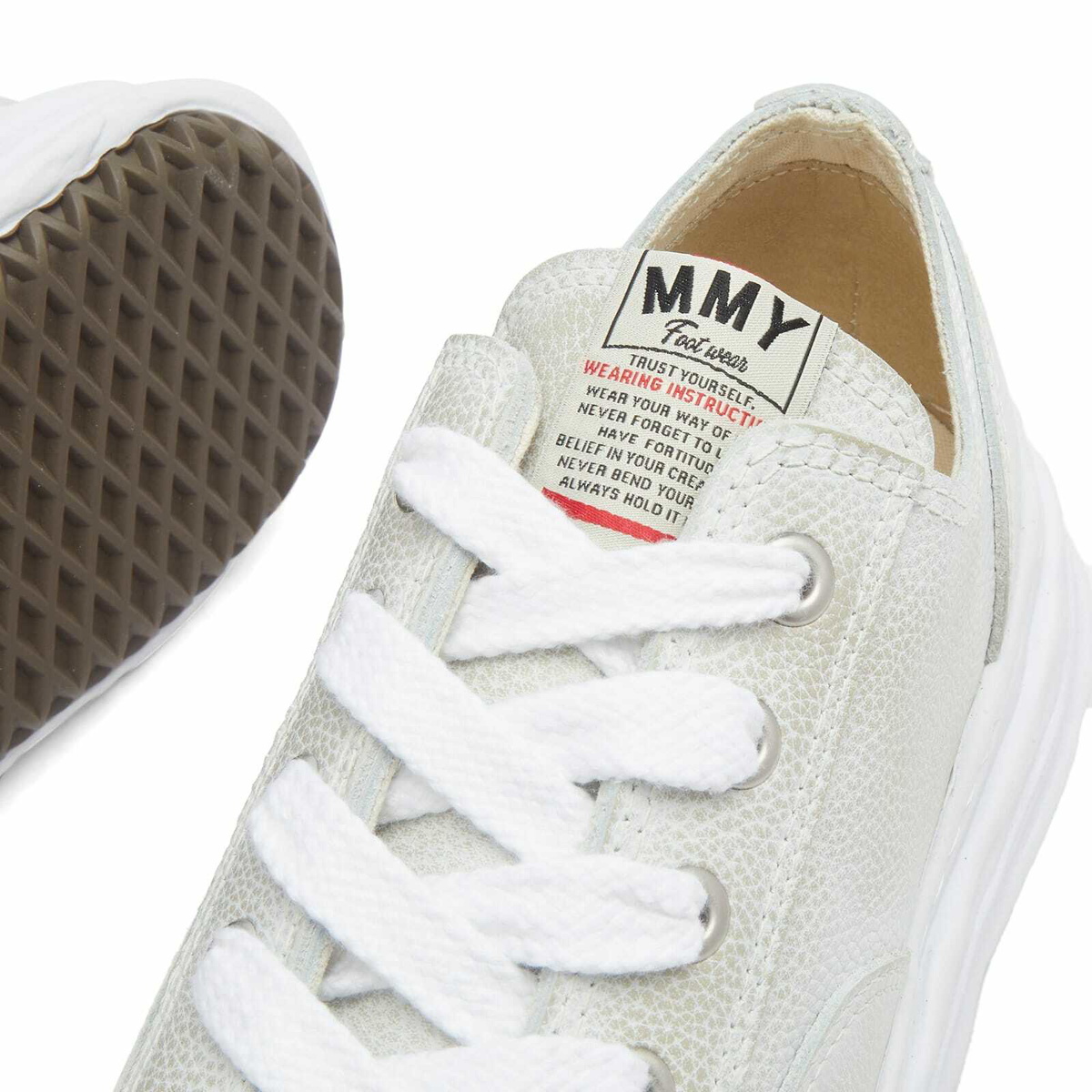 Maison MIHARA YASUHIRO Hank Shrink Leather Sneaker in White