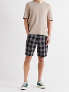 OLIVER SPENCER - Judo Checked Linen Shorts - Black