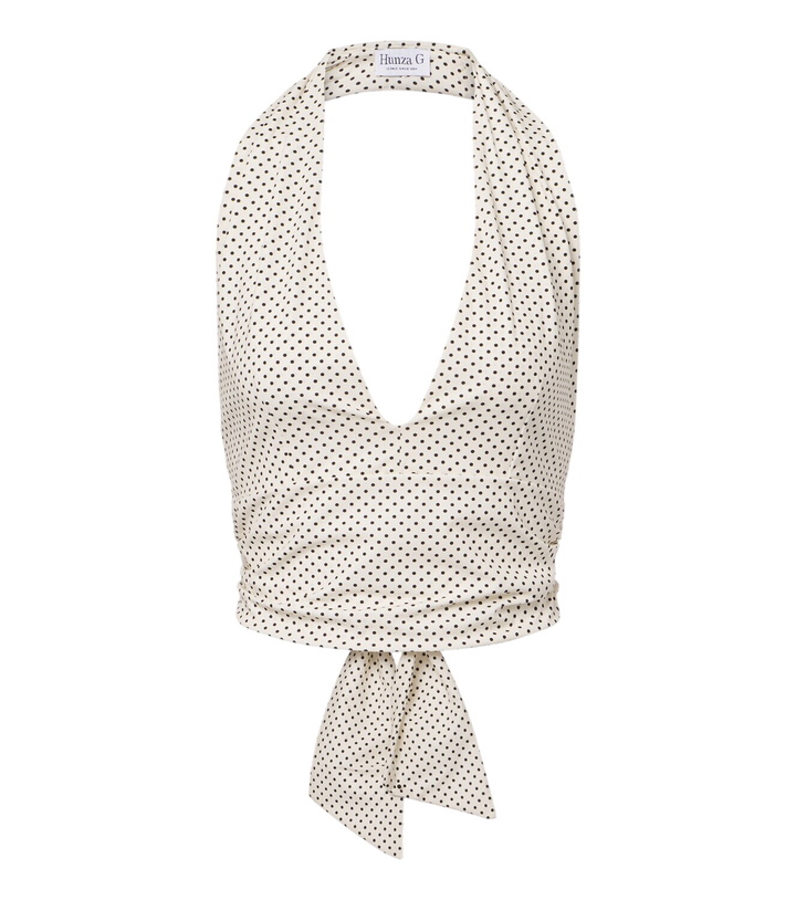 Photo: Hunza G Polka-dot halterneck crop top