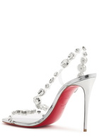 Christian Louboutin Rosalie Jewel 100 Metallic Leather Sandals Silver