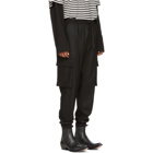 Juun.J Black Cargo Drawstring Jogging Trousers