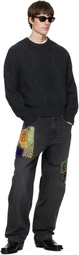 BLUEMARBLE Black Embroidered Patchwork Jeans