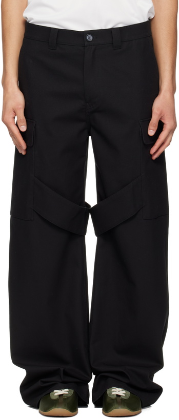 Photo: Courrèges Black Utility Chaps Cotton Trousers