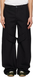Courrèges Black Utility Chaps Cotton Trousers