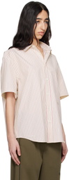 Commission Off-White & Red Banker Short Sleeve Shirt