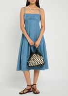 Paige Pippa Panelled Denim Midi Dress Blue