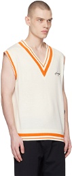 Hugo White & Orange V-Neck Vest