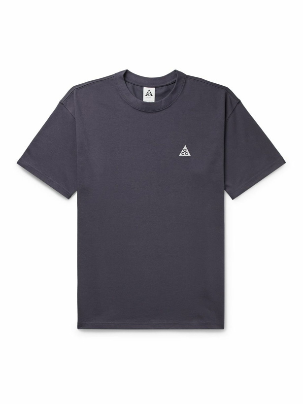Photo: Nike - NRG ACG Logo-Embroidered Jersey T-Shirt - Gray