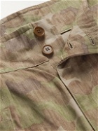 Visvim - Coronel Camouflage-Print Herringbone Wool and Linen-Blend Trousers - Green