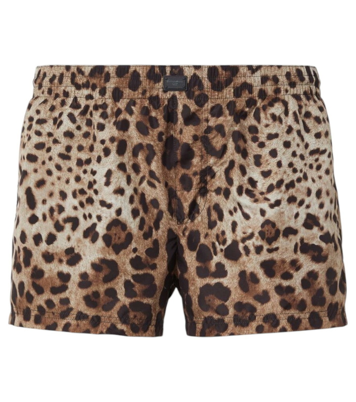 Photo: Dolce&Gabbana Leopard-print swim trunks
