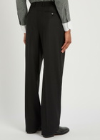 Tom Ford Striped Wool Trousers Black