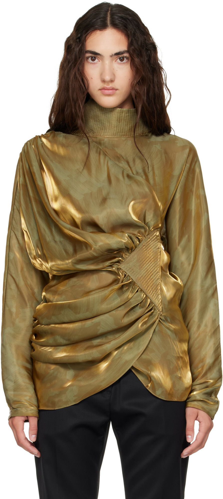 Kiko Kostadinov Gold Jacana Blouse