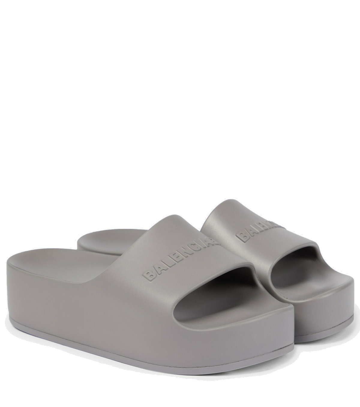 Balenciaga - Logo rubber platform slides Balenciaga