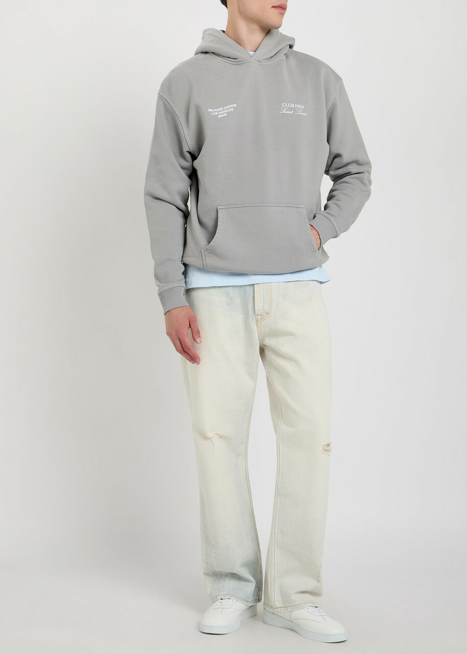 Club 1984 Melrose Hooded Cotton Sweatshirt Dark Grey