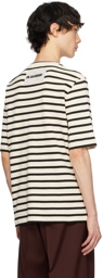 Jil Sander Beige & Navy Multistripe T-Shirt